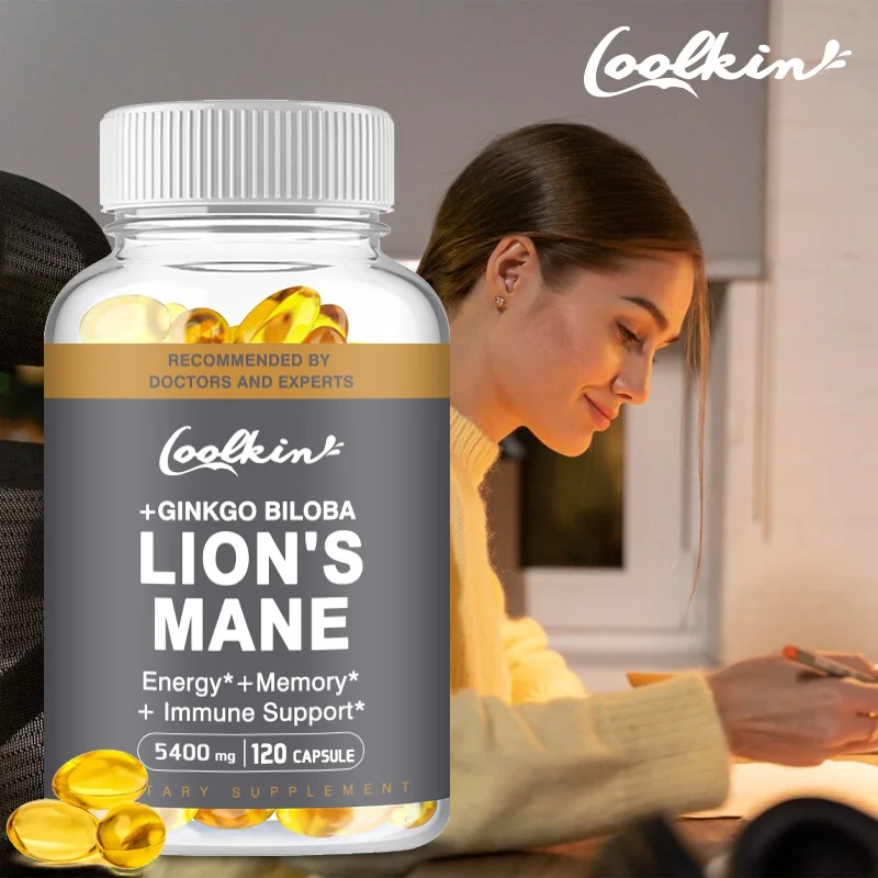 Coolkin Lion's Mane Mushroom Extract Supplement for Mood and Sleep Health, Non-GMO, Gluten-free