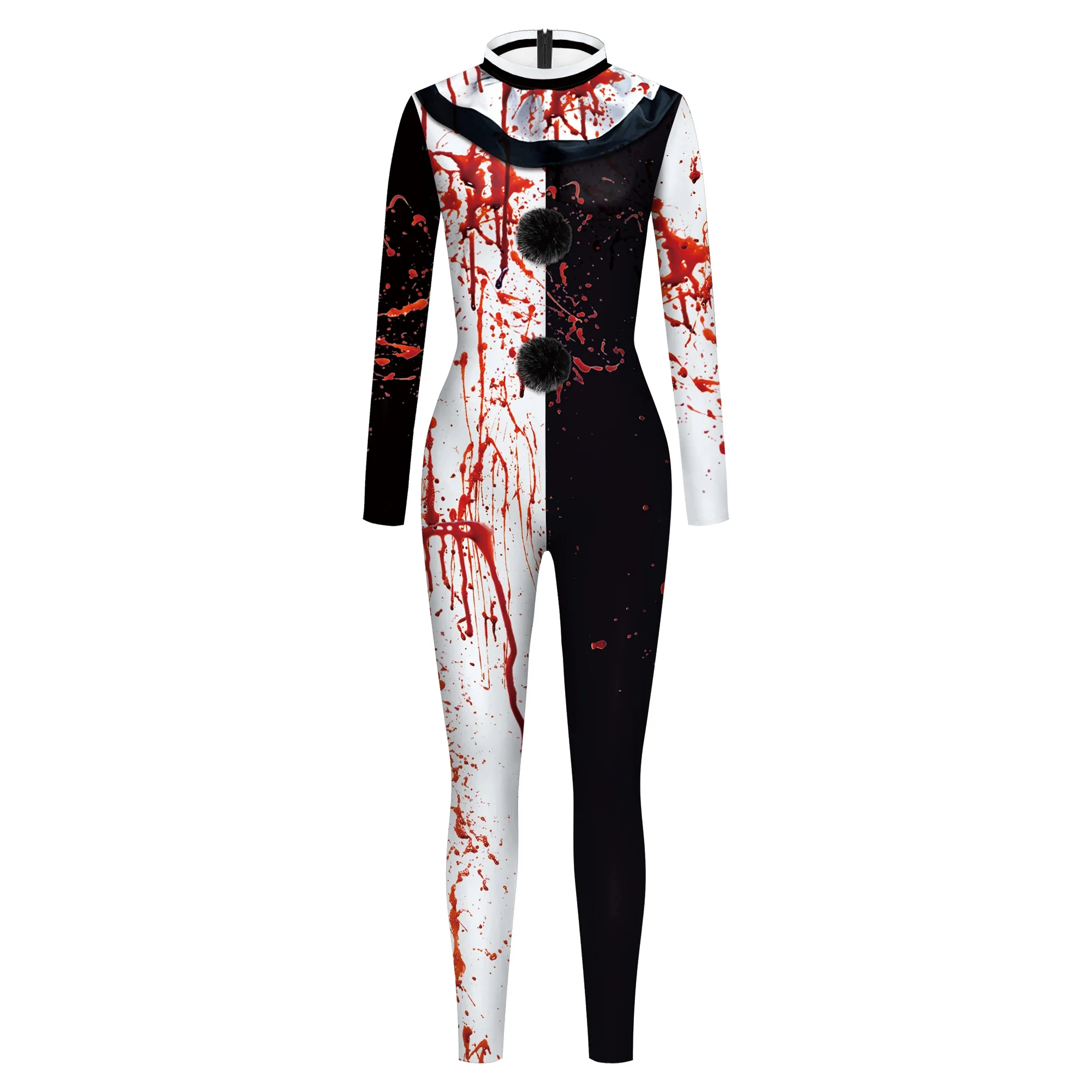 Halloween Blood Clown Cosplay Costume Adult Kid Halloween Suit Fancy Family Matching Suit Zentai Bodysuit Movie Scary Jumpsuit