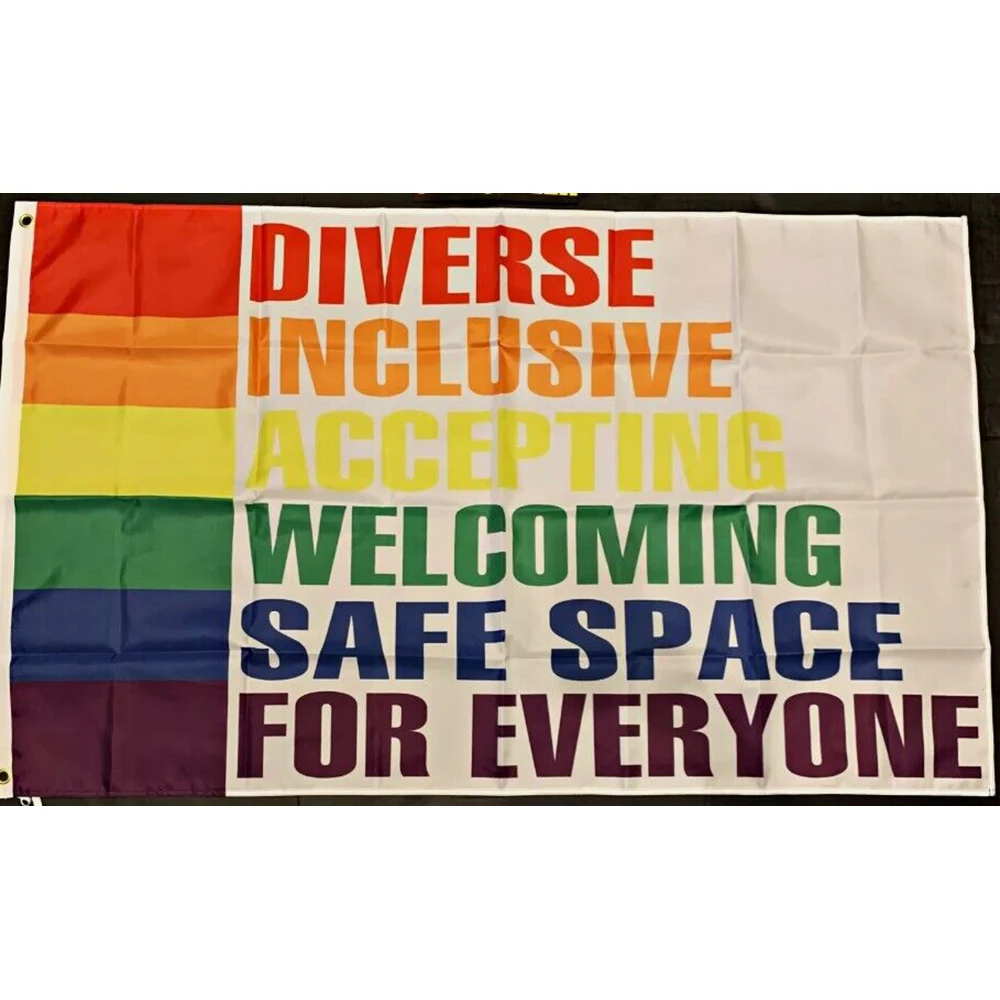 custom gift 3x5ft polyester Diverse Rainbow flag with LGBTQ Banner WITHOUT FLAGPOLE