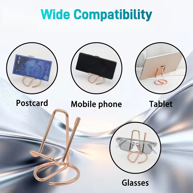 

1 universal phone stand, metal name holder, upright golden desk organizer, suitable for offices, men and women.