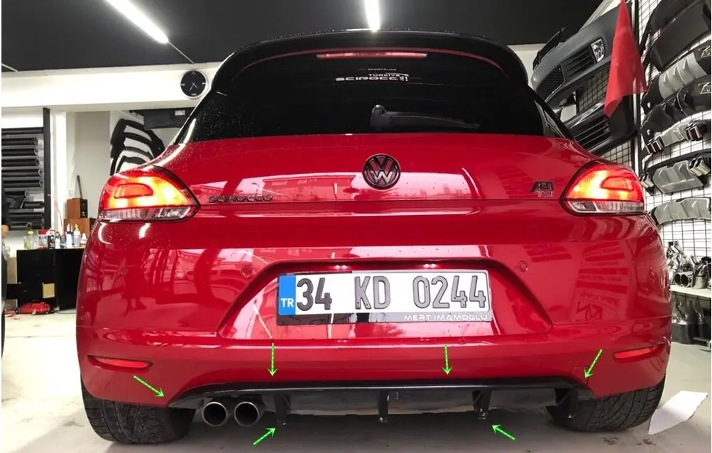 Volkswagen Scirocco 2009-2017 difusor modelo esportivo difusor acessório do carro universal compatível modificado inserir pára-choques traseiro
