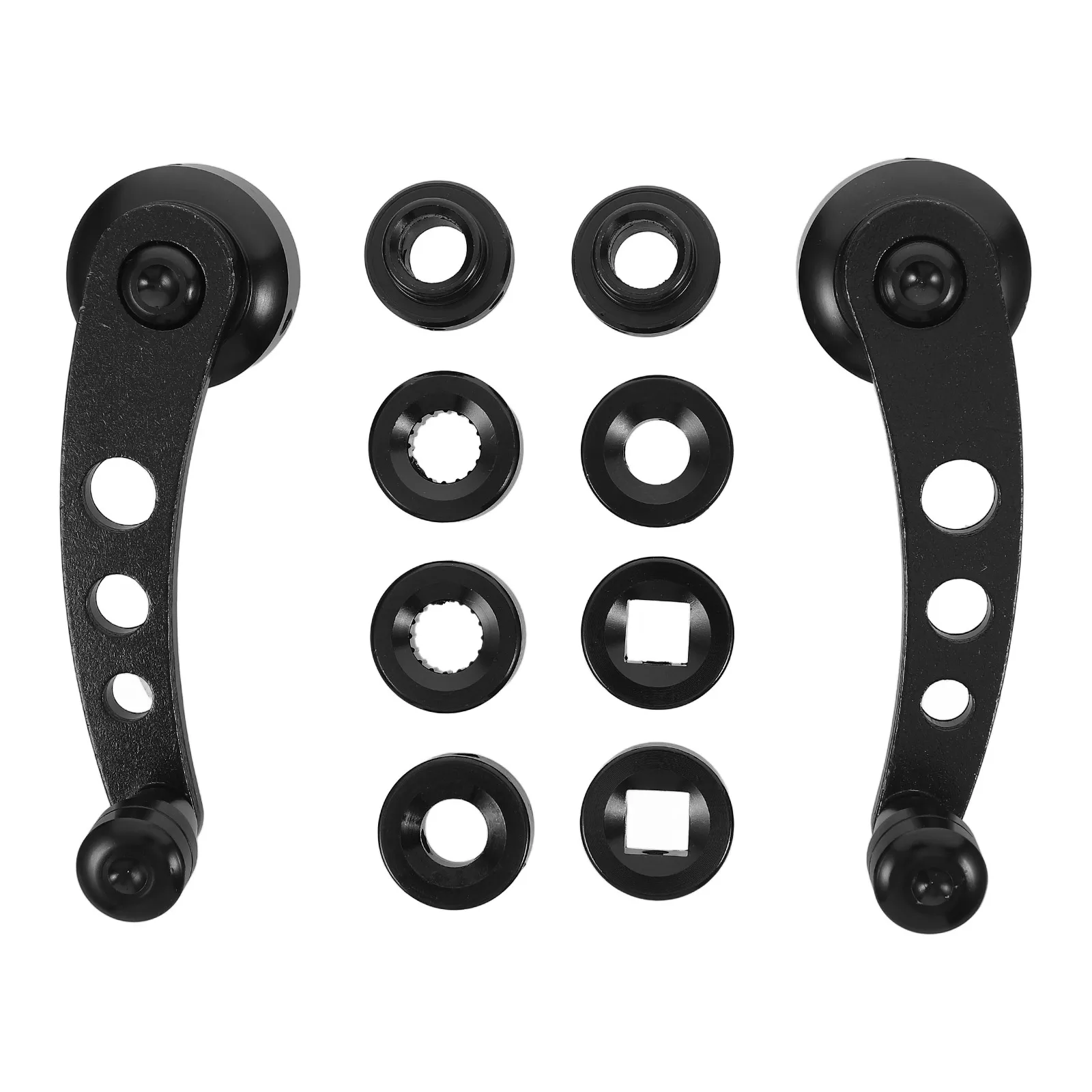 

2 pcs Car Window Crank Handle Aluminum Alloy Interior Door Replacement Accessories Silver Universal Design Easy Installation