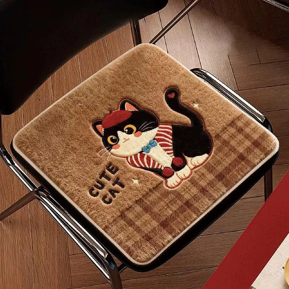 Imitation Cashmere Chair Pad Non Slip Comfortable Seat Cushion For Dining Chairs Auto Seat  Washable Wooden Chair Cushions