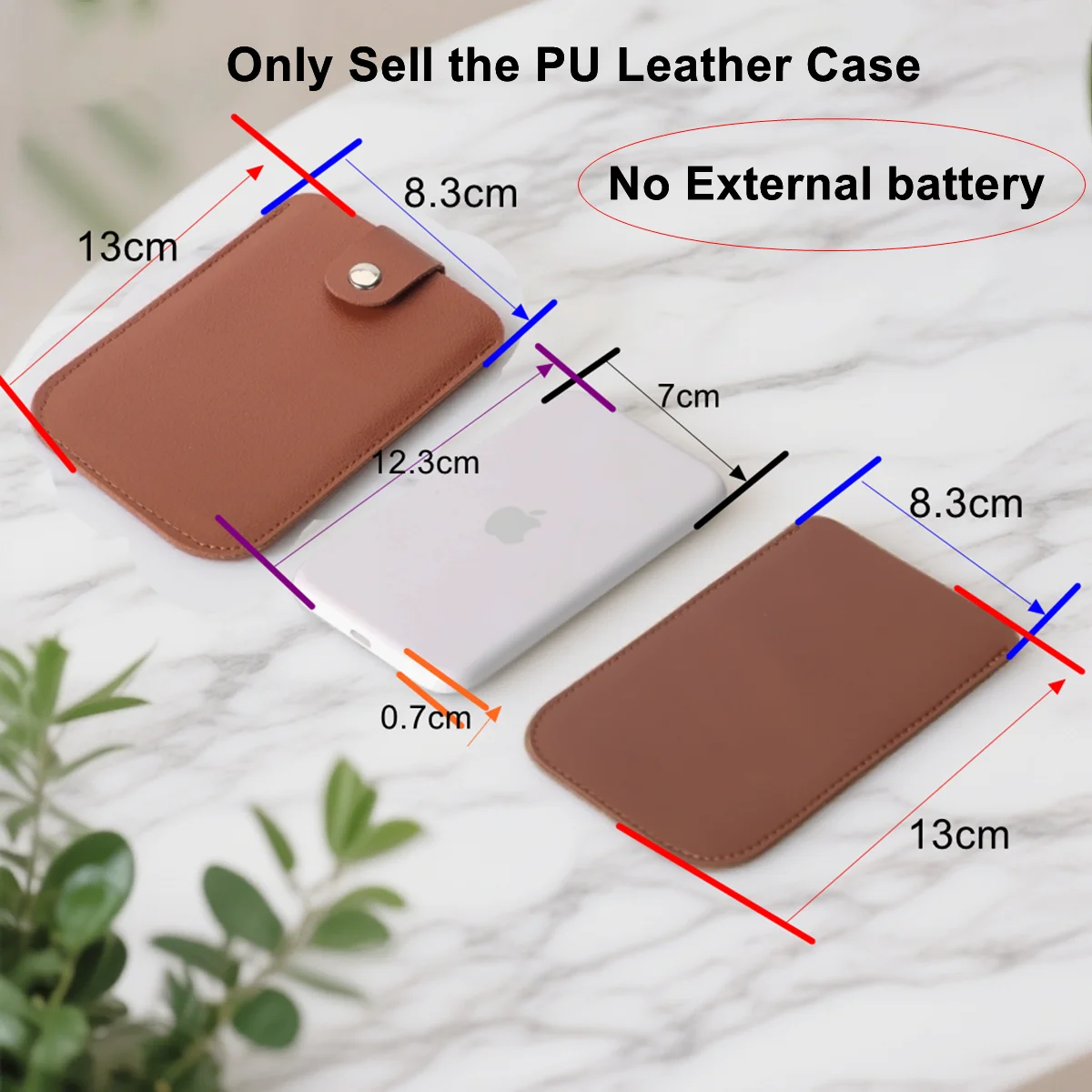 Powerbank-Hülle aus Leder für iPhone 17 Air Magsafe Externe Batterieabdeckung PU-Lederhülle für iPhone 17 Air Power Bank