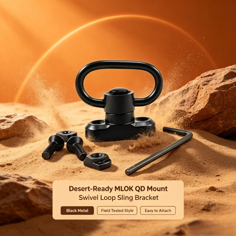 Outdoor Sport Strap Connecting Hardware, MLOK QD Mount With Metal Floating Cup Swivel Loop Structure