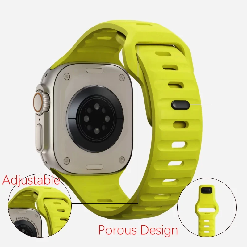 Cinturino sportivo in Silicone morbido per Apple Watch Ultra 8 SE 7 Series 44MM 40MM 49MM 45MM cinturino in gomma per iWatch 6 5 4 3 42MM 38MM