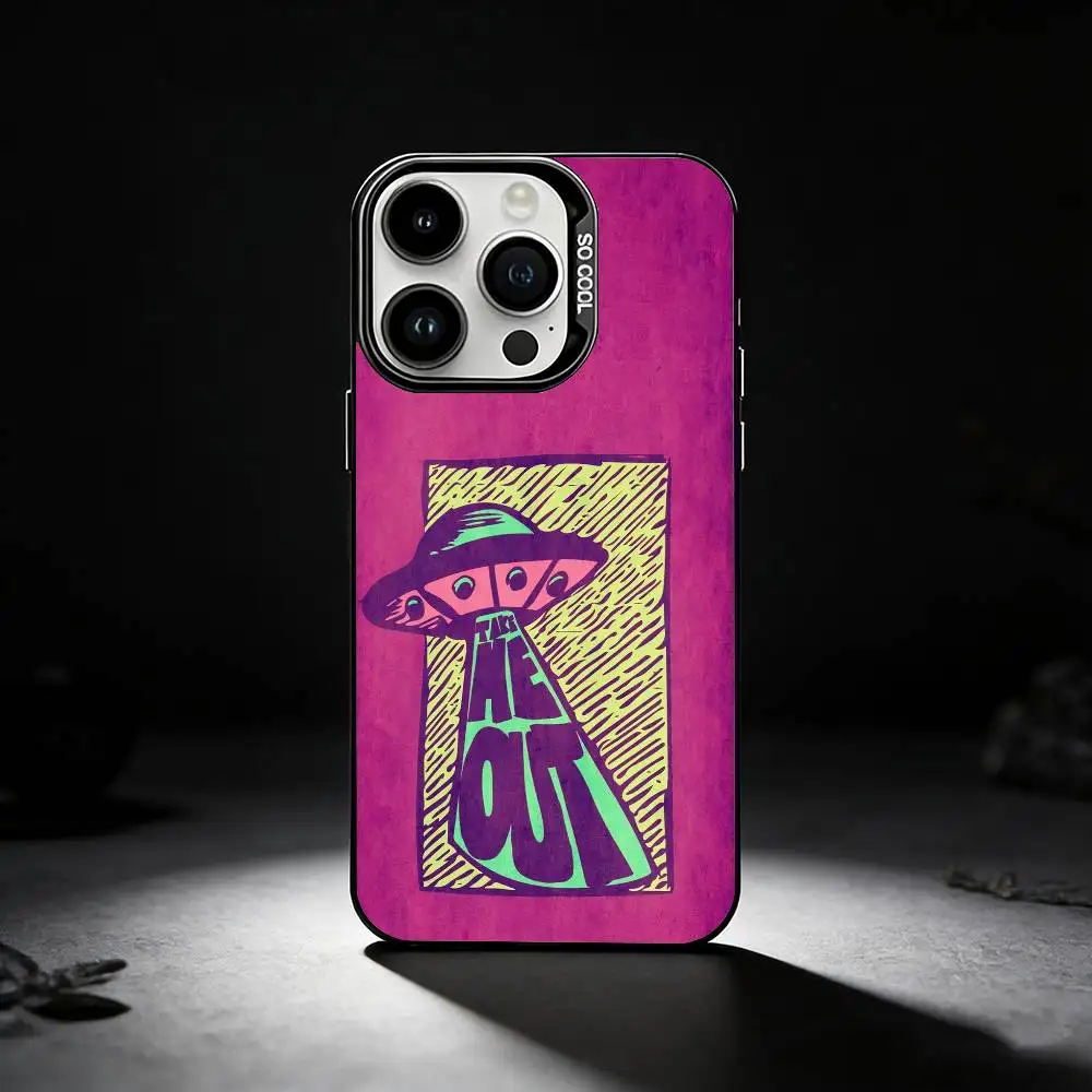 حافظة هاتف F-Funny Space UFO Alien Thing لهاتف iPhone 17,16,15,14,13,12,11 Plus، Pro Max، XS، حافظة هاتف فضية ملونة #2