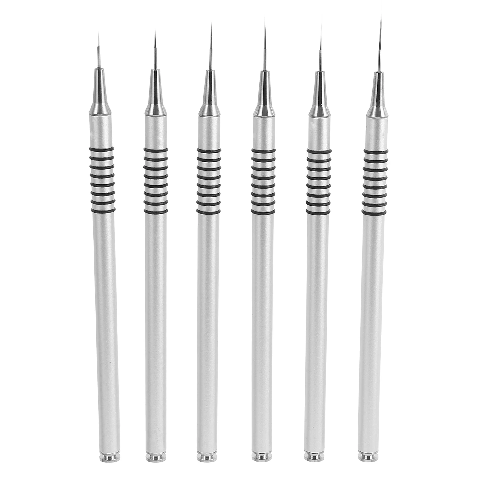 

6 Piece Nail Art Drawing Pen Set Thin Nail Brushes for Intricate Line Work Comfortable Handle Ideal for on The Go Manicure