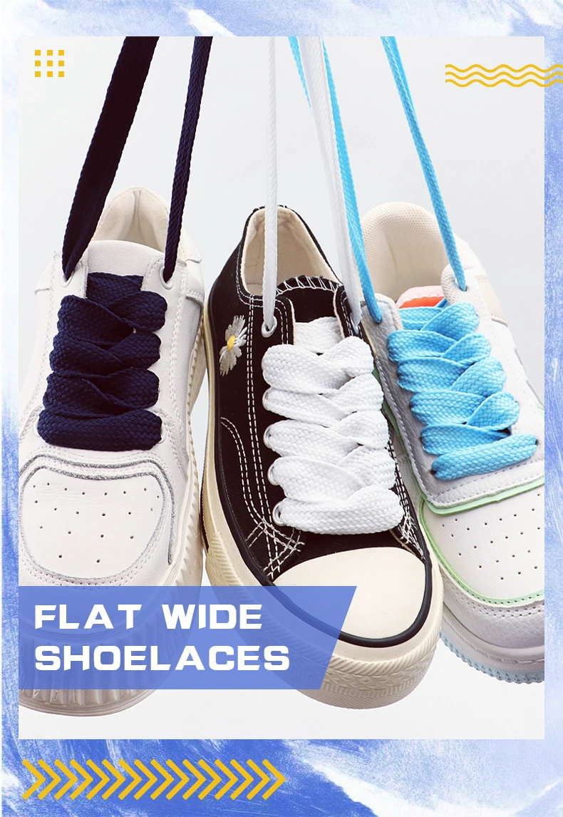 2 Paar 2 cm breite flache Schnürsenkel für Sneaker, modische Schnürsenkel aus Seil, 100/120/140/160 cm, Schuhzubehör, Neu – Detail 1