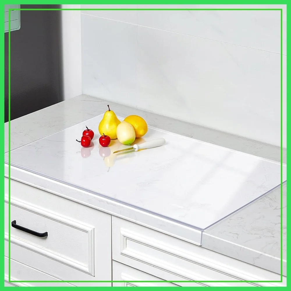 

Large Acrylic Cutting Board with Lip, Non Slip 28"L x 16"W Clear Chopping Board, Countertop Protector, Shatter Resistant for Kitchen Sink Stove