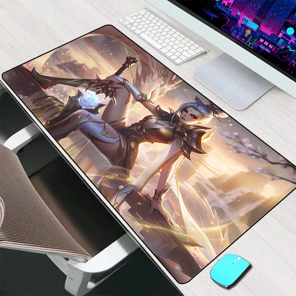 League of Legends Riven Mouse Pad Large Gaming Accessories Mouse Mat XXL Laptop Keyboard Mat Desk Pad PC Gamer Computer Mousepad