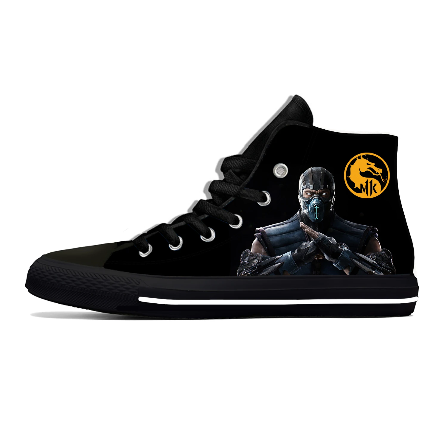 Game Mortal Kombat Pattern Lightweight Cloth 3D Print Funny Fashion High Top Canvas Shoes Mens Womens Casual Breathable Sneakers