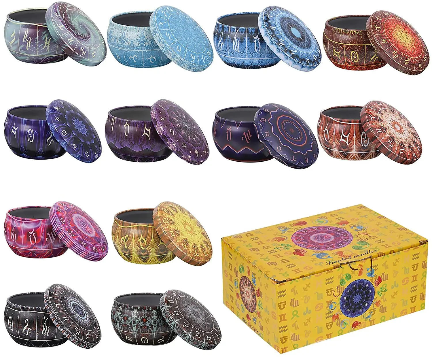 

12 pack Candle Tins Round Candle Containers with Lids 2.5 oz Making Candle Holder for Spice Storage Arts Crafts Party Favor Gift