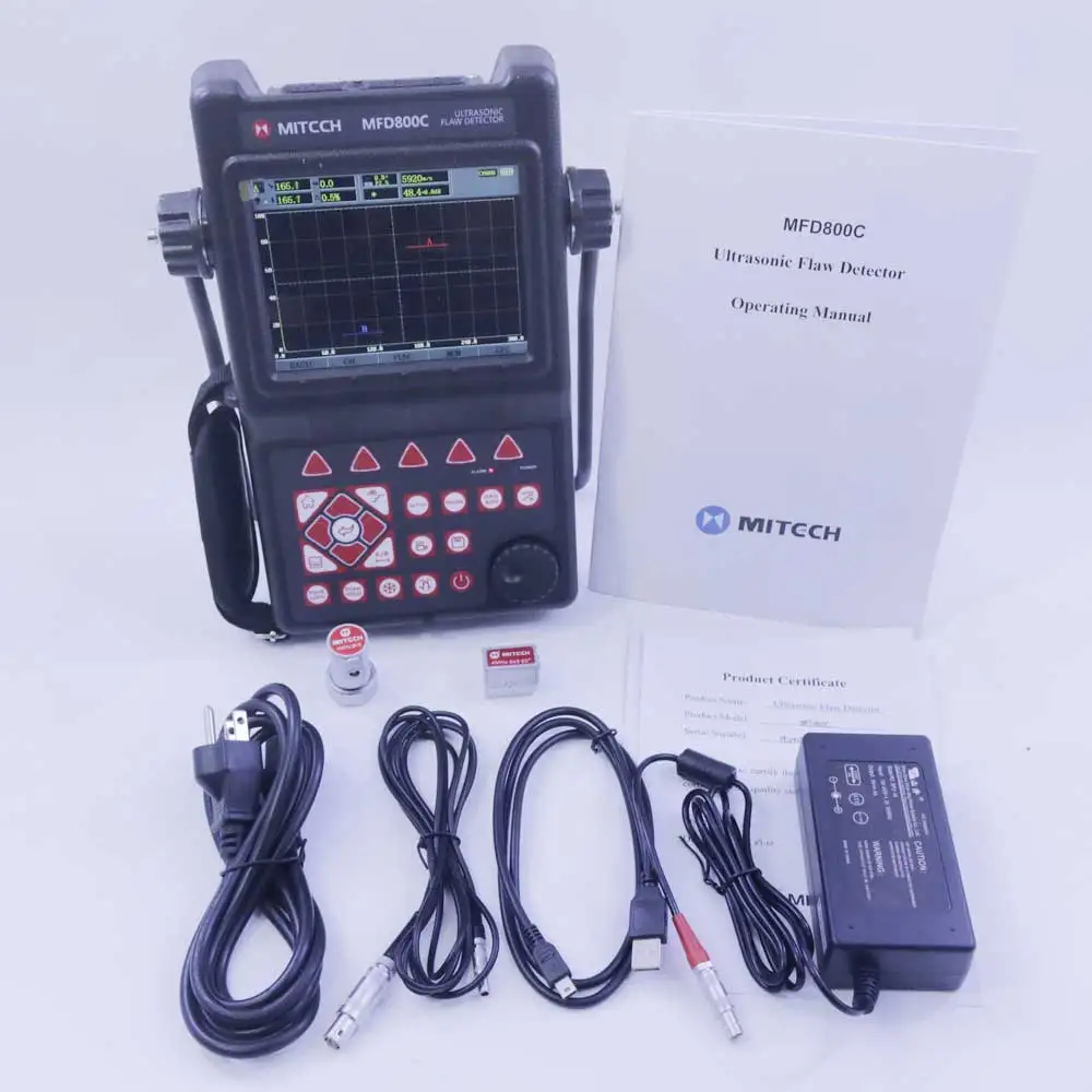 MFD800C Digital Portable Ultrasonic Flaw Detector Measures 0-9999 mm at Steel Velocity