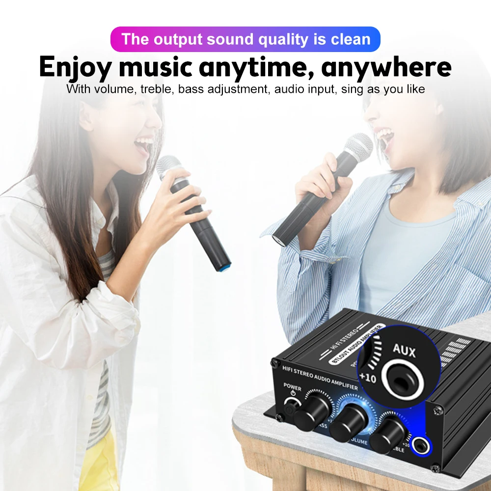 12V 400W Stereo Mini Amplificador Audio Power Amplifier FM HIFI 2CH Audio Music Player Stereo Audio Amplifier For Mic Car Home