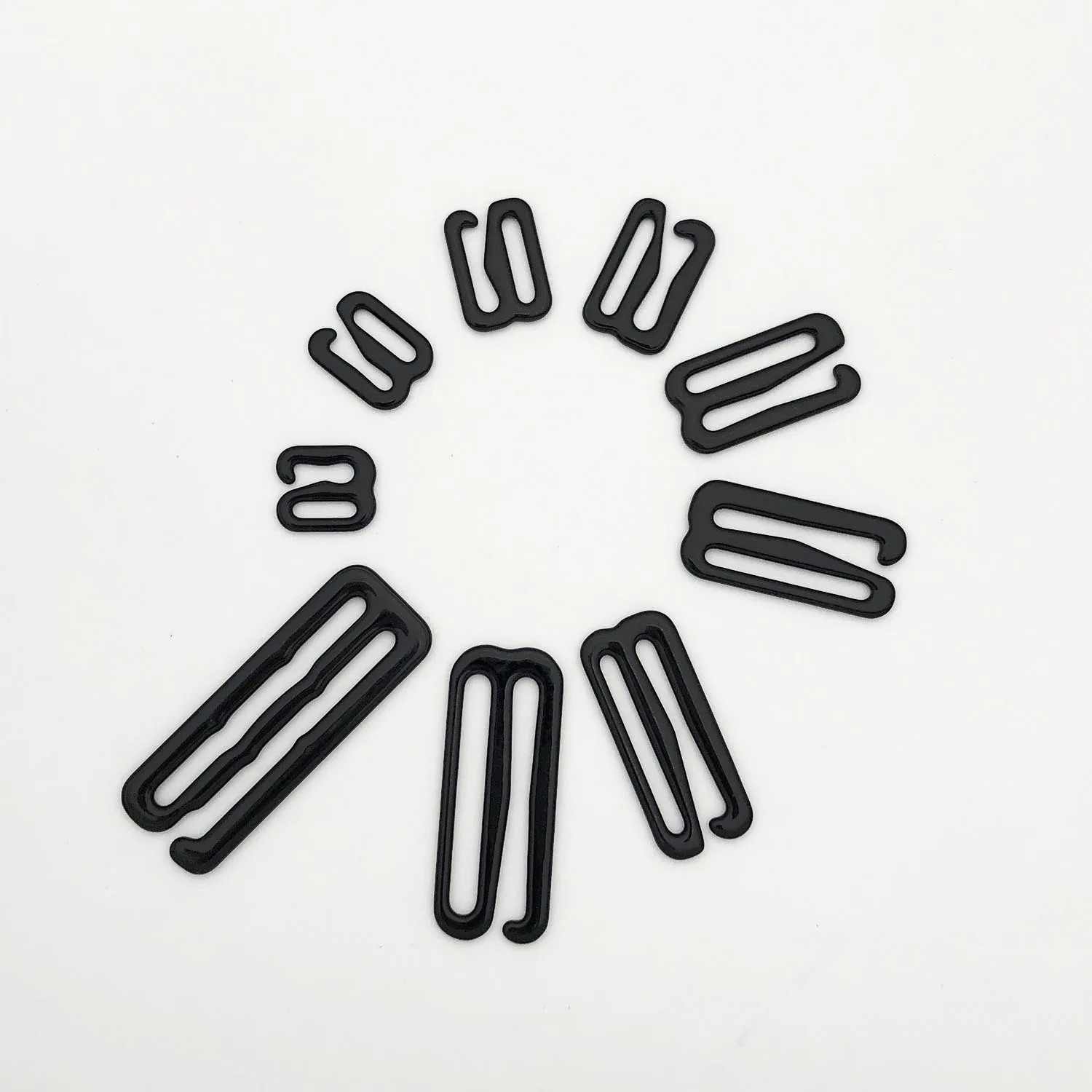 200 pcs / lot  Nickel plated bra silver hook 6mm~20mm
