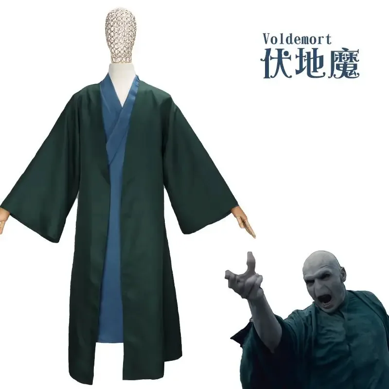 CyPiedra Filosofal Voldemort الموت الآكل تأثيري رداء عباءة هالوين زي معالج دور اللعب كرة يول مرحلة الأداء Outfi