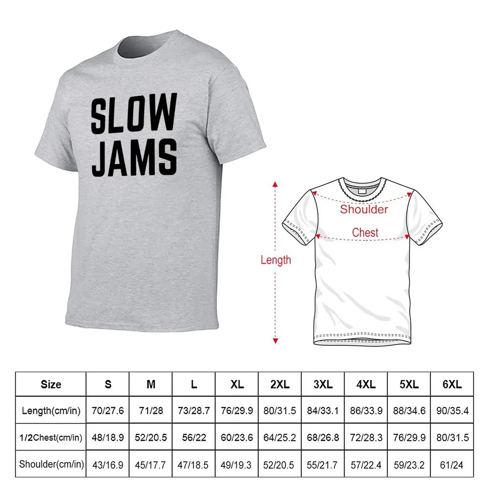 Slow Jams T-Shirt summer top Short sleeve tee anime clothes slim fit t shirts for men