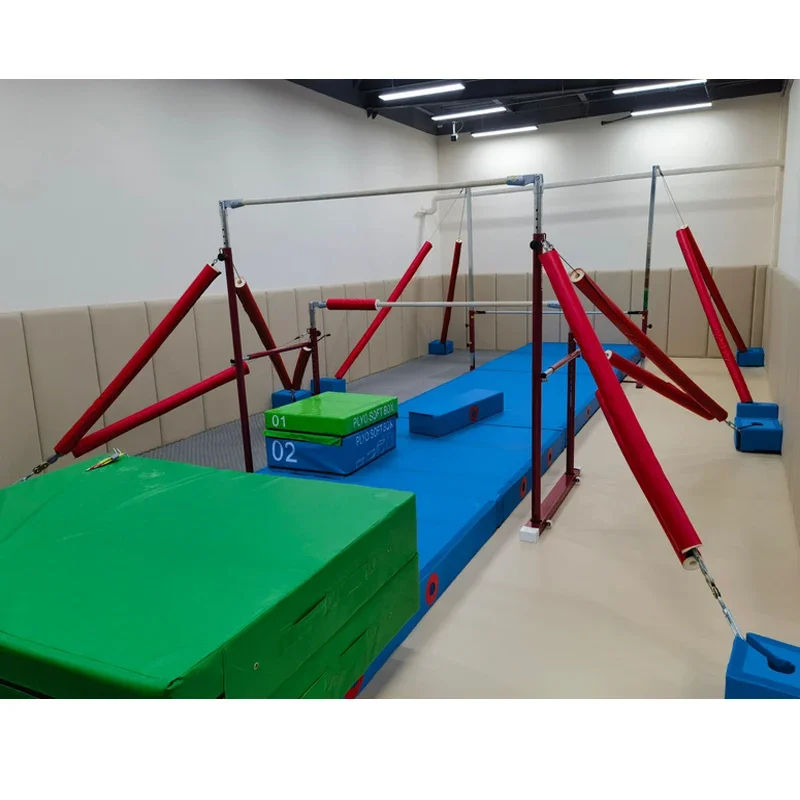 High Quality Red  Gymnastic Equipment FIG standard Uneven Bar Uneven parallel bars for training or competition