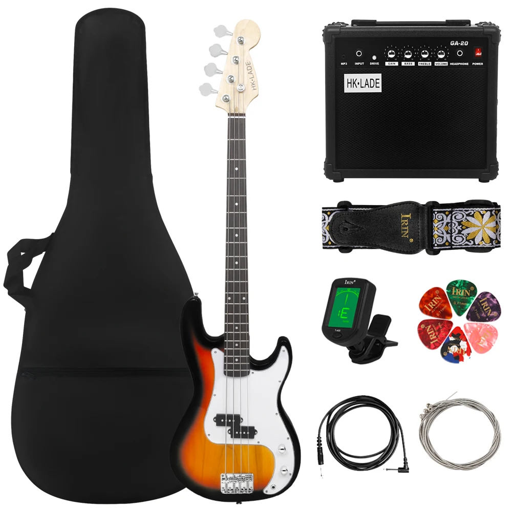 

HK·LADE Electric Bass Guitar 4 Strings 20 Frets Bass Guitar Guitarra With Amp Bag Strap Tuner Bass Guitar Parts & Accessories