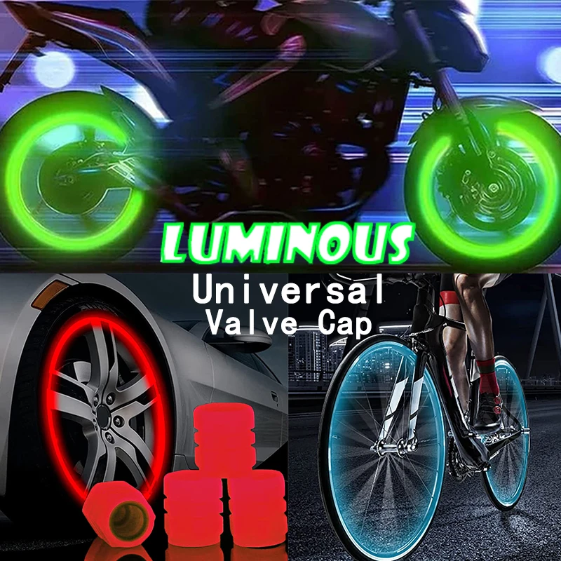 Motocicleta carro luminosa pneu válvula tampas, noite fluorescente, incandescente, bicicleta, moto, roda pneu Hub, caules de decoração