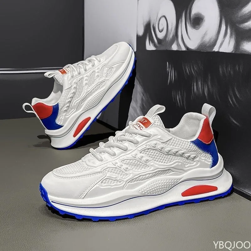 

Легкая модная модная мужская обувь для бега. Мужская легкая дышащая обувь. Нескользящая повседневная обувь с сеткой на шнуровке.