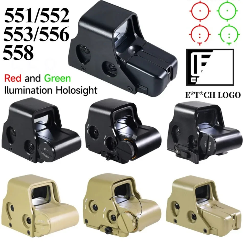 Eotech 553 558 Green Red Dot Holographic Sights Hunting Airsoft Collimator Tactical Fit 20mm Weaver Rail Mount with Full Marking