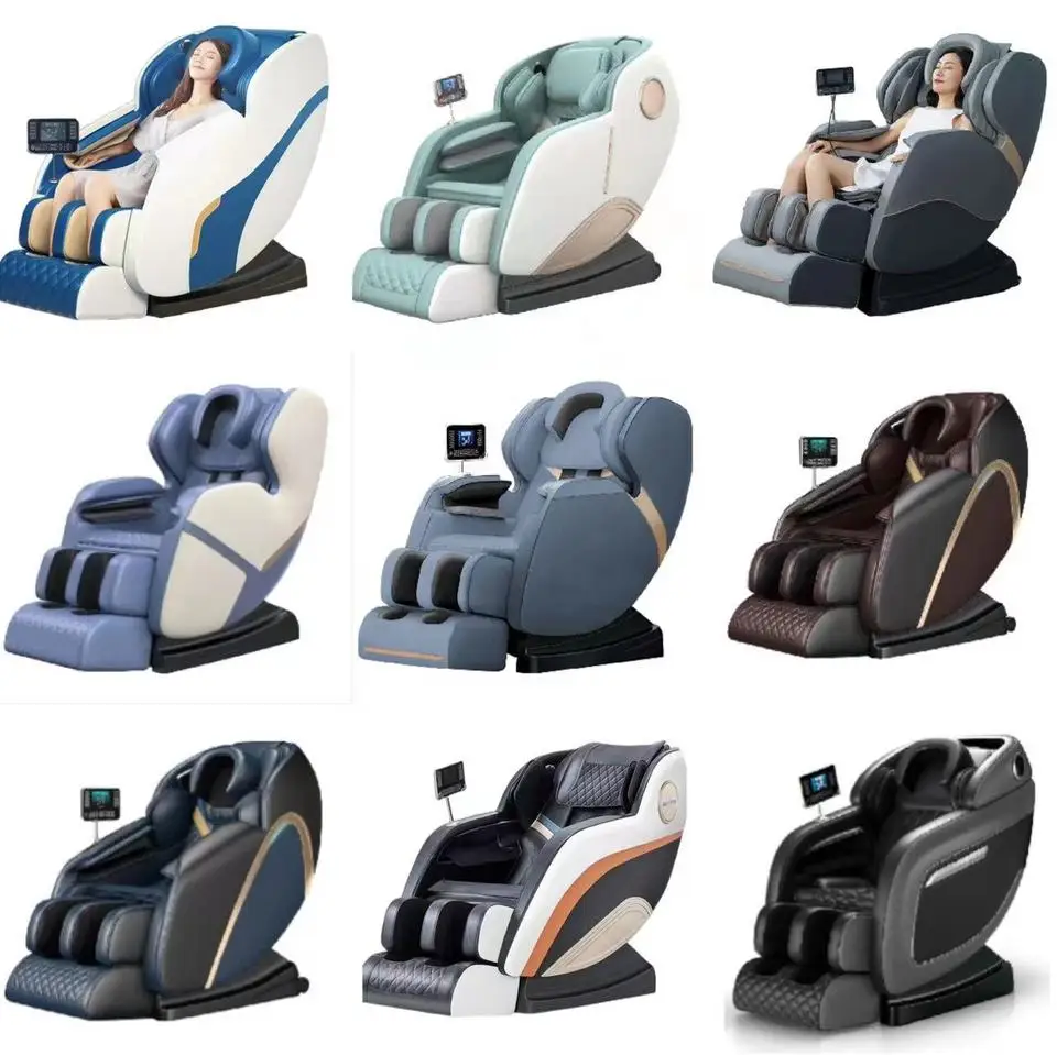Luxury Zero Gravity Massage Chair Full Body Shiatsu Kneading Airbag Compression Synthetic Leather Recliner For Home Salon Spa