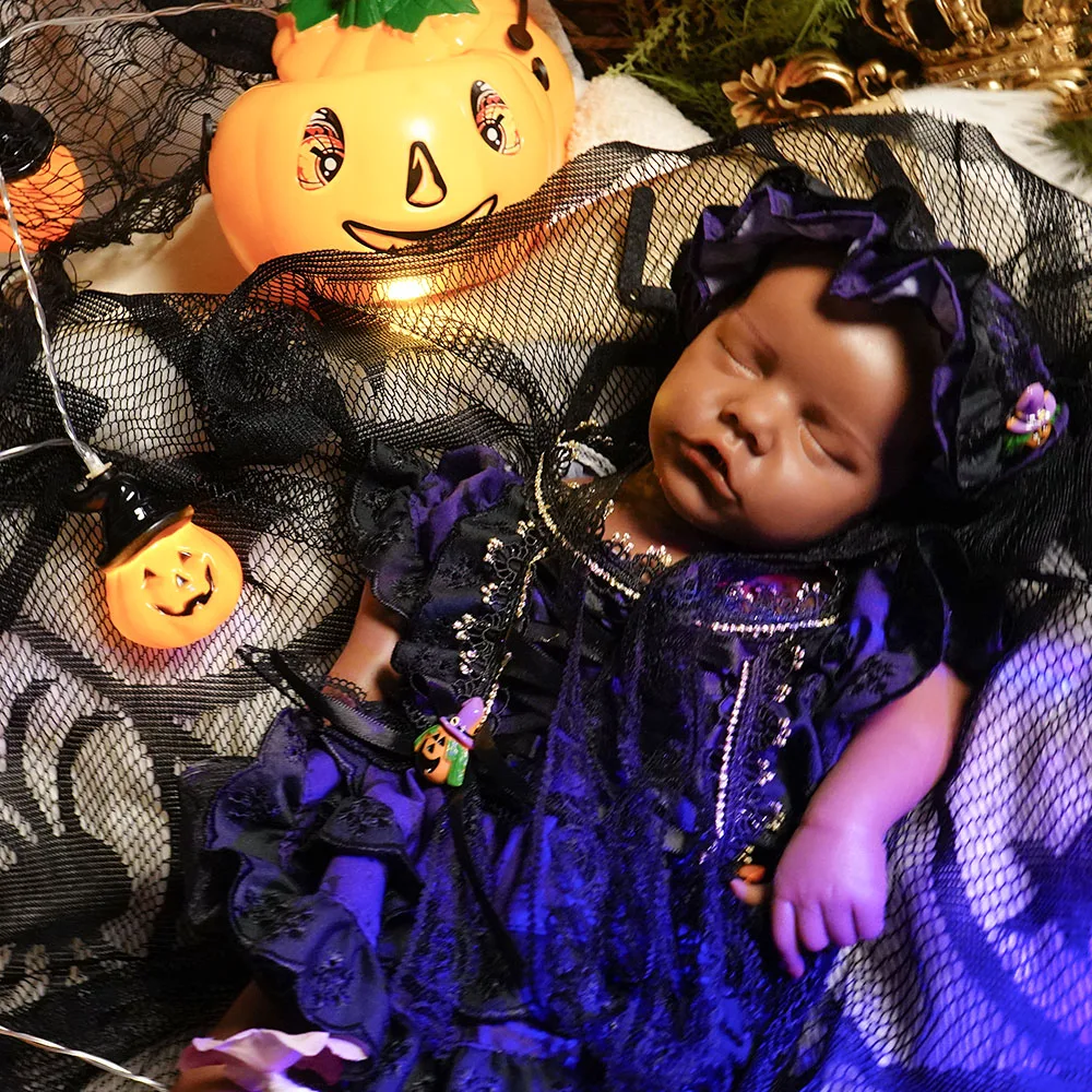 Halloween Gift-Solid Silicone Reborn Baby Girl Doll – Realistic Weighted Reborn Doll, Suitable as a Birthday