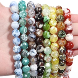1 Strand Natural Agates Stone Beads 6/8/10mm High Quality Loose Color Gem Bead for Jewelry Making DIY Charm Bracelet Accessories