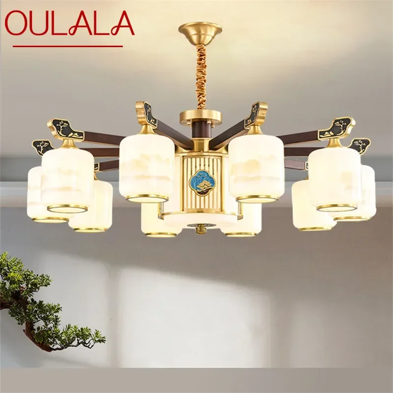 

OULALA Contemporary Luxury Brass Pendent Lamp Chinese style Living Room Dining Room Bedroom Villa Hotel Sample Room Chandelier