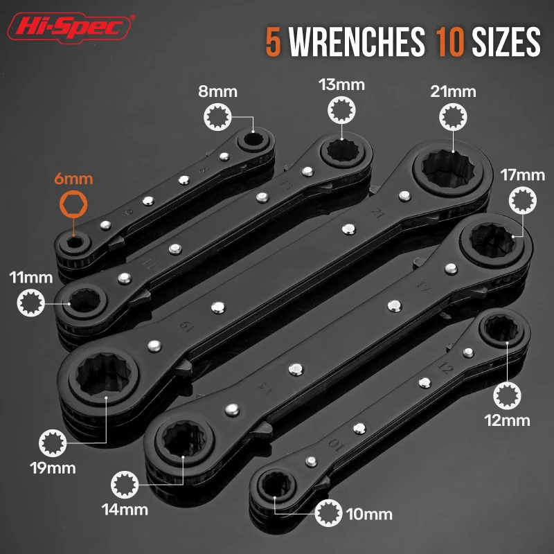 Imagem -04 - Hi-spec-ratcheting Combination Metric Spanner Wrench Grupo Torque do Anel de Engrenagem do Dente Conjunto de Cabeça Dupla para Reparo de Carros 621 mm Peças por Conjunto