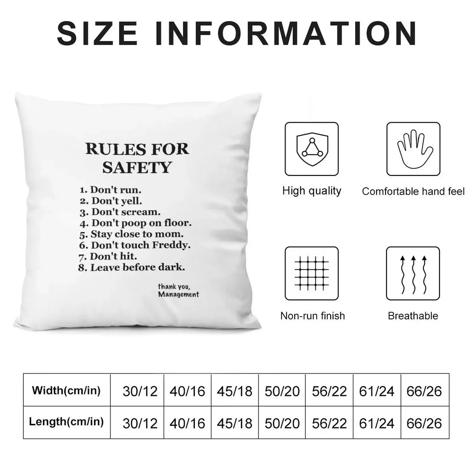 FNaF-Rules Throw Pillow Christmas Covers For Cushions covers for pillows Sofa Pillow Cover pillow