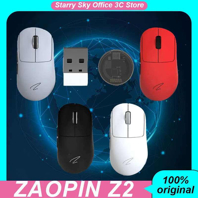 Zaopin Z2 Gaming Mouse Wireless Bluetooth 3mode 1k/4k Paw3395 Ergonomics Lightweight Laptop Game Mice Pc Accessories Mini Mouse