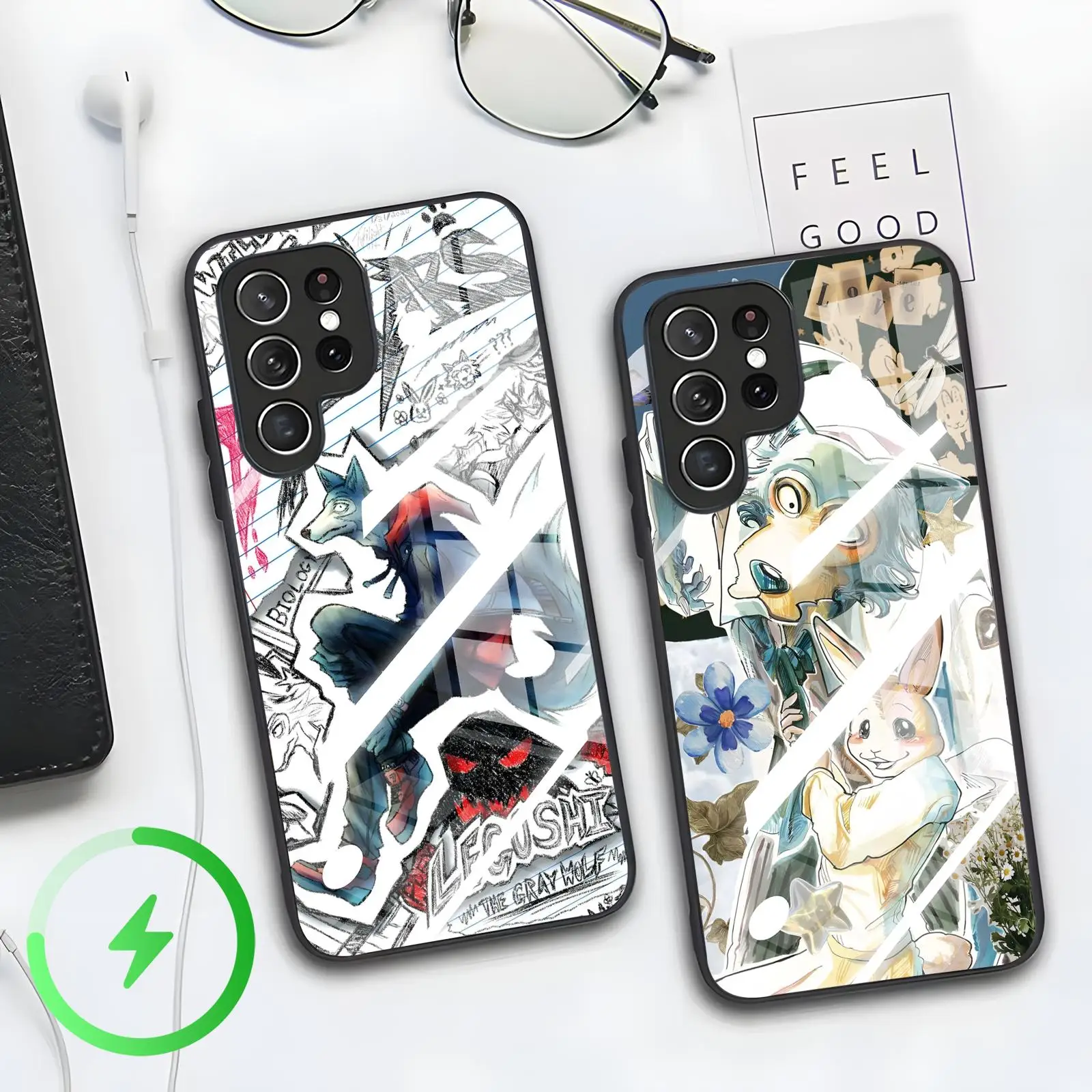

BEASTARS Phone Case For Samsung S26 S25 S24 S23 S22 S21 Plus Ultra Note20 Magnetic Glass Phone Case