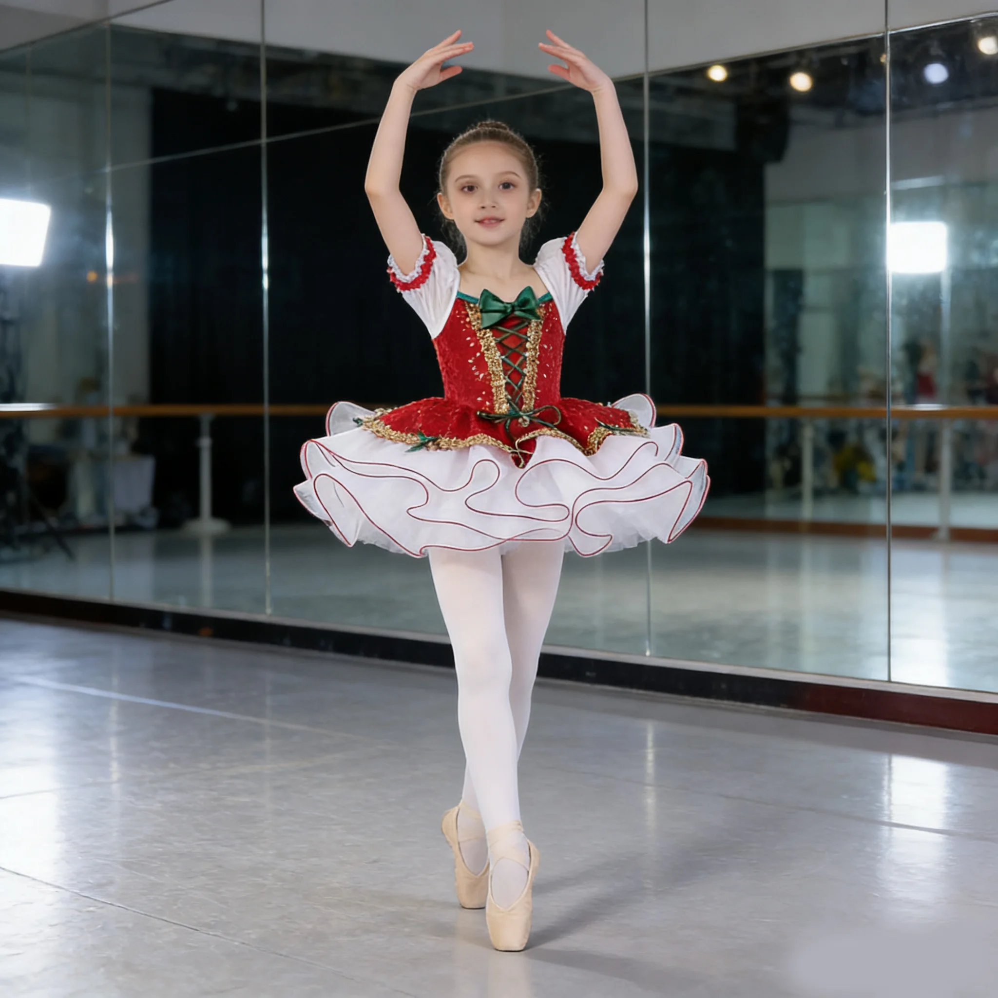 Short Ballet Girl TUTU Skirt Shiny Star Mesh Ballet Dress Kids Tulle Skirt Gauze Dress Children Performance Costume Ballet Dress
