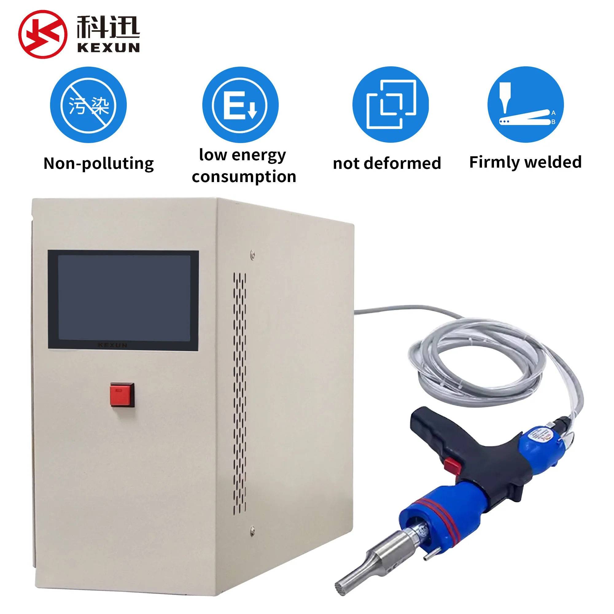 Portable 1200W Ultrasonic Transducer Generator PVC Spot Welder PSA Grading Card Flat Coin Box Nonwoven Fabric N95 Welding - Image 2