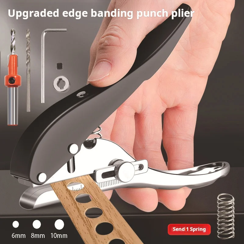hit product8mm Smooth Flat Bevel Woodworking Puncher with Metal Handle New Edge Banding Puncher Manual Grade Punch Pliers