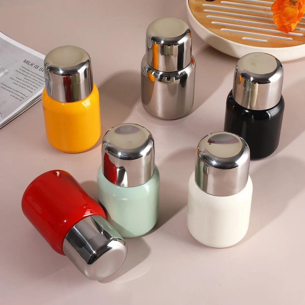 

320/520 мл термос с прыгающей внутренней крышкой, двухслойная посуда для напитков из нержавеющей стали, подарок на день рождения, спортивная термобутылка для воды