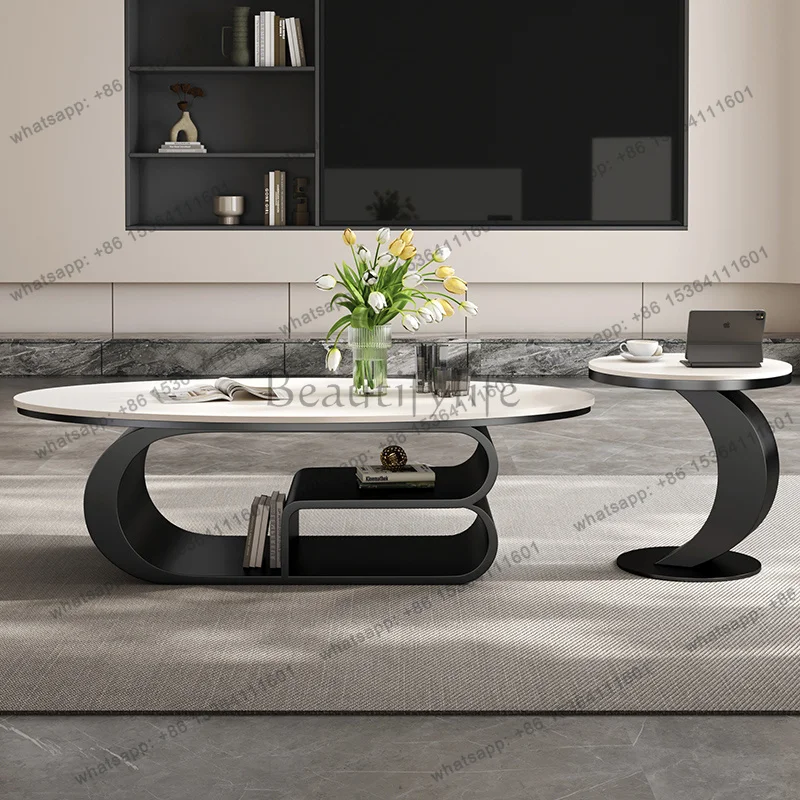 Italian Modern Coffee Table Minimalist Aesthetic Trendy Classic Coffee Table Glossy Durable Meubles De Maison Furniture Home