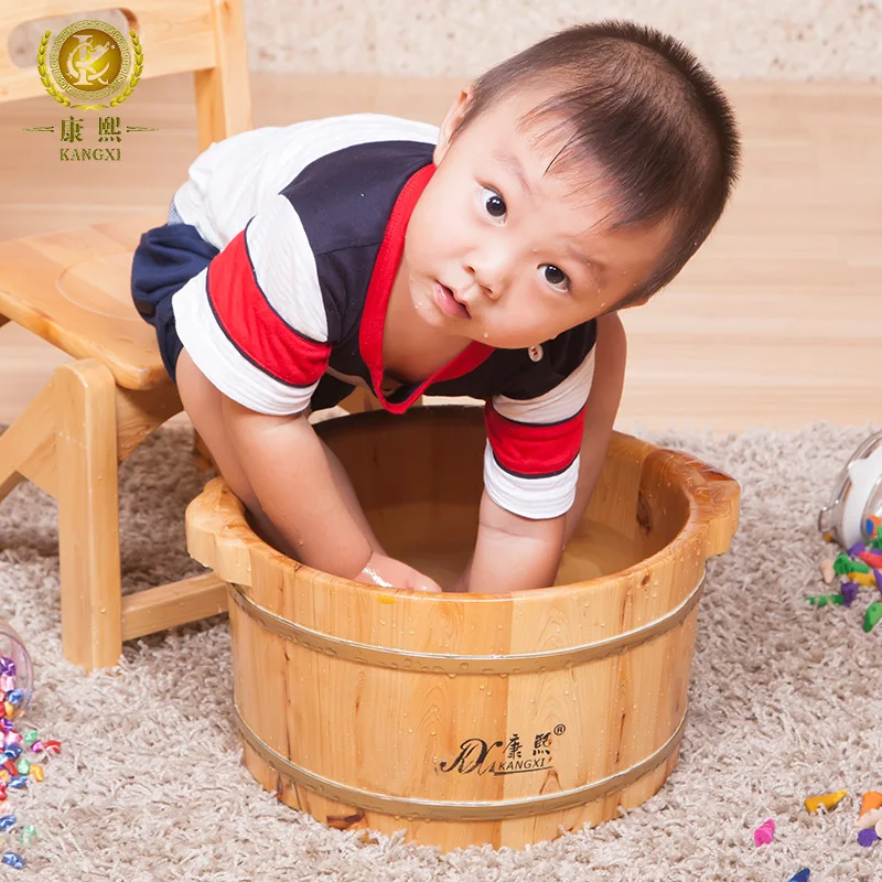 

XK Children and Women Foot Bath Wooden Bucket Feet Bathing Tub Wooden Foot Bath Barrel Household Foot Bath