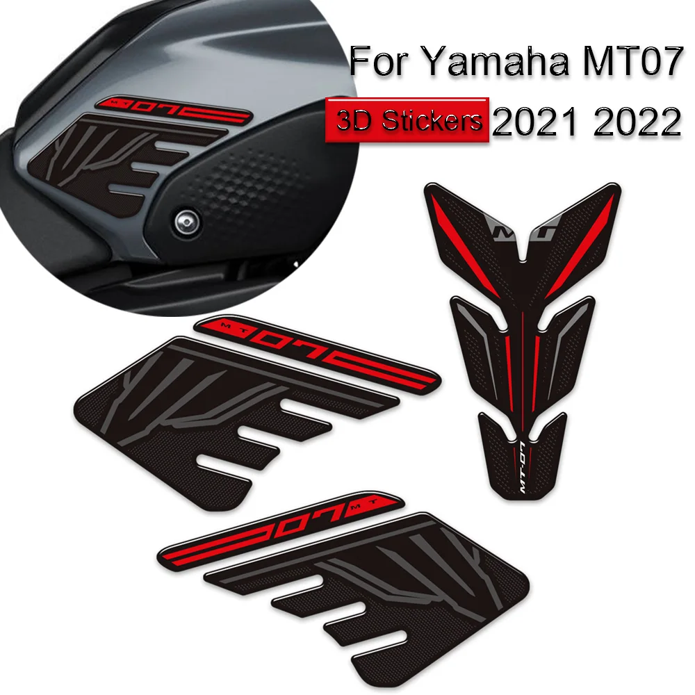 Motorcycle For Yamaha MT07 MT 07 SP MT-07 Tank Pad Side Fuel oil Kit Knee Wind Deflector Protector Stickers Decals 2021 2022