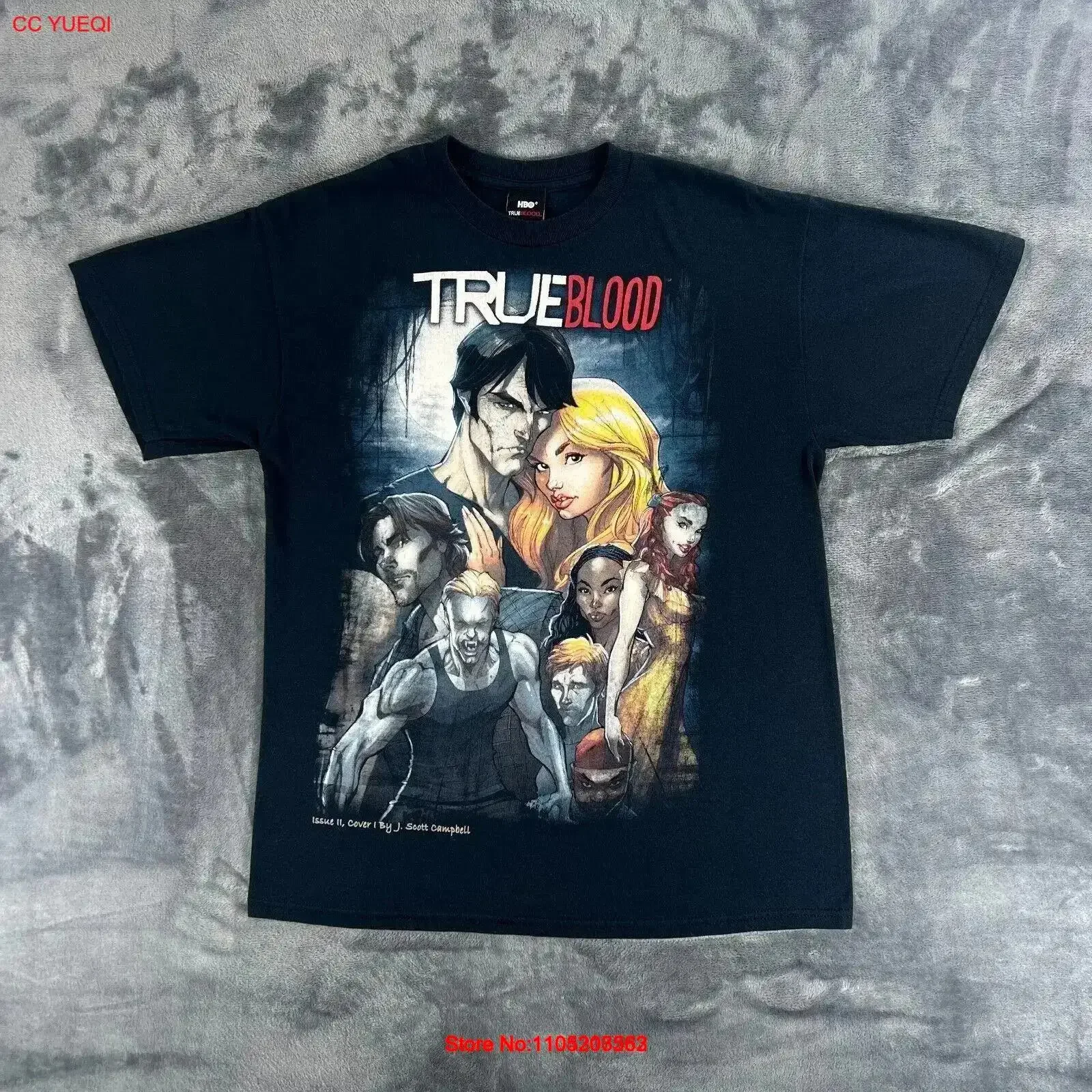 HBO Original Series True Blood T Shirt Men M Rare 2010 Promo vintage comic book vintage Washed Unisex Casual Breathable