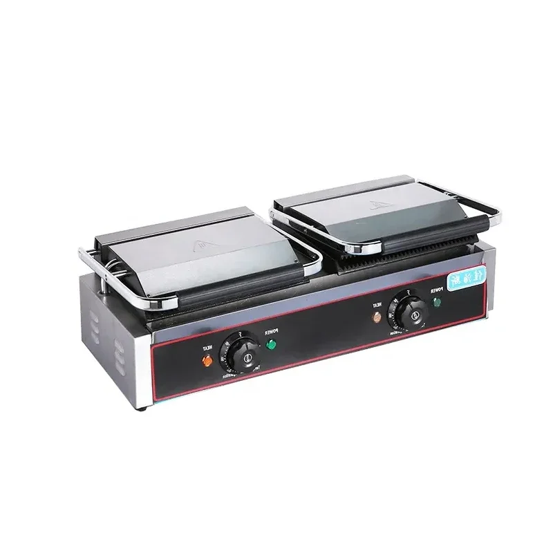 Snack Food Equipment Flatbed Automatic Contact Grill Panini Contact Grill Toaster And Bread Machine