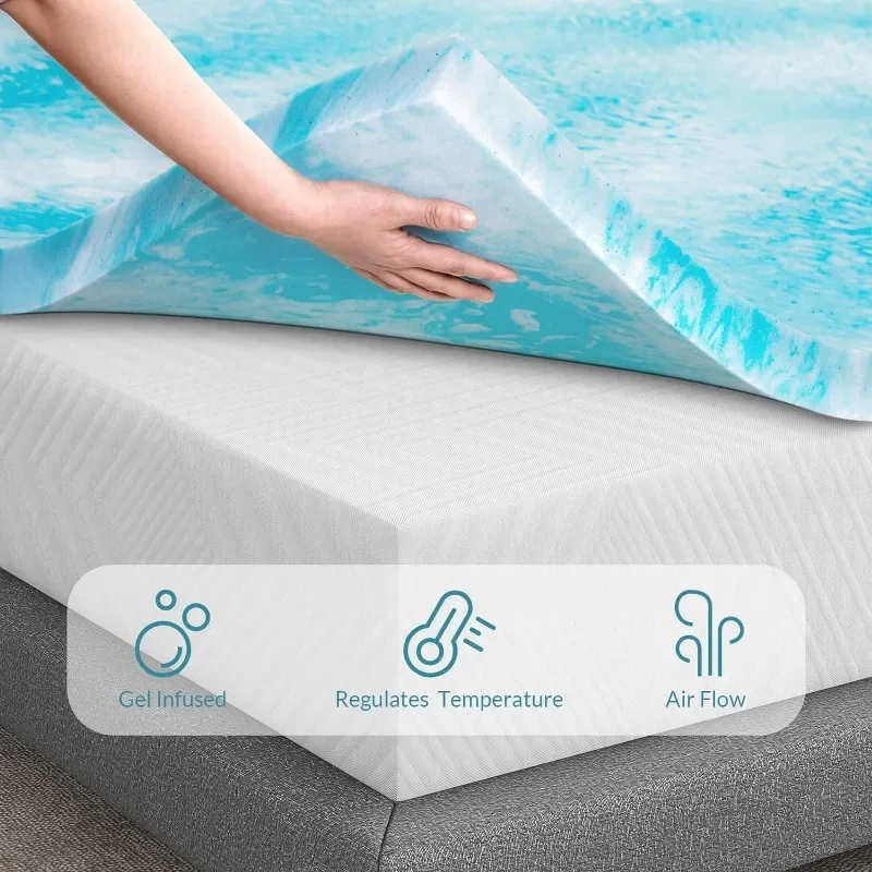 Coprimaterasso King, coprimaterasso in memory foam con infusione di gel da 3 pollici, King