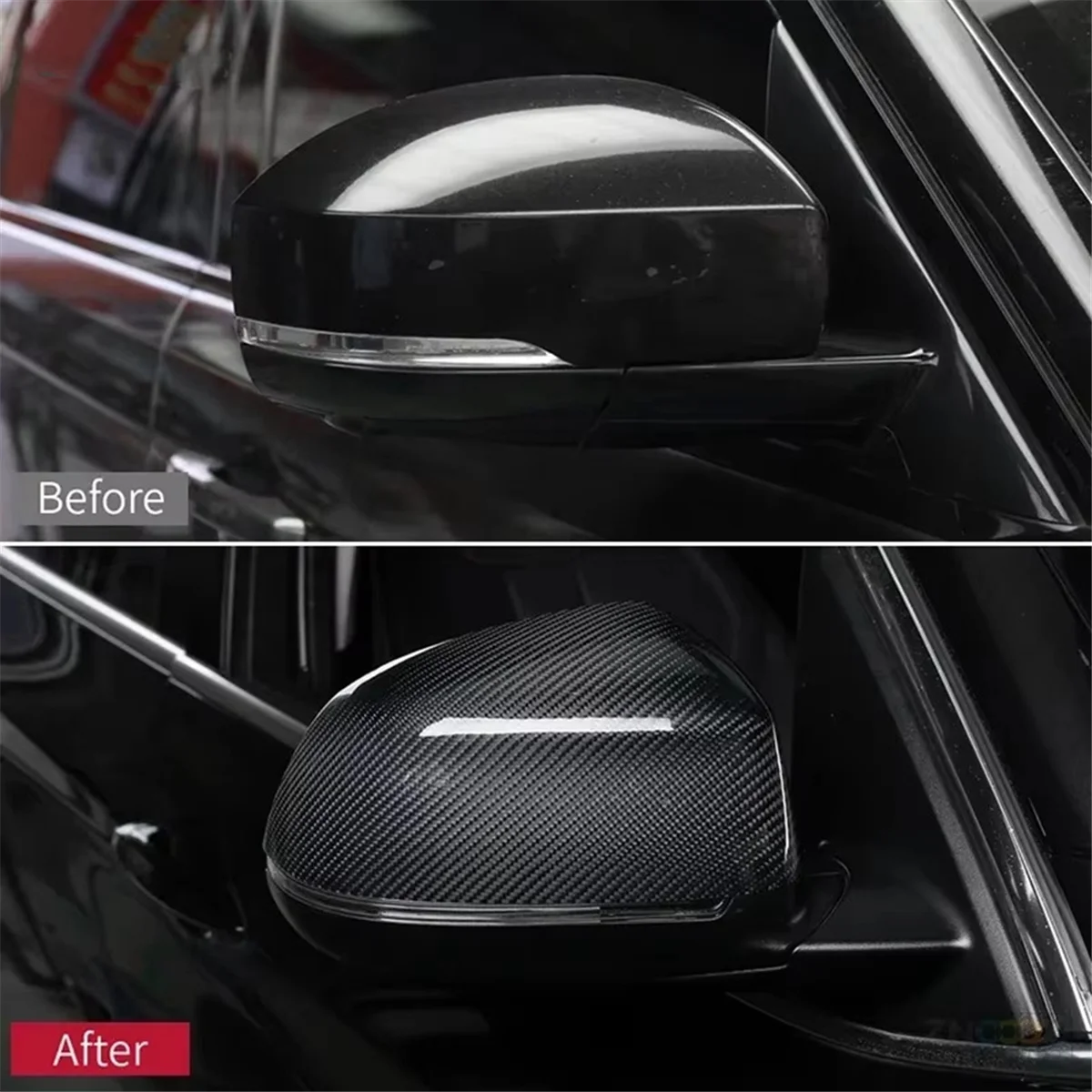 Carbon Fiber Mirror Caps Covers for BMW X3 F25 X4 F26 X5 F15 X6 F16 2014-2018 Side Door Rearview Mirror Cap Trim