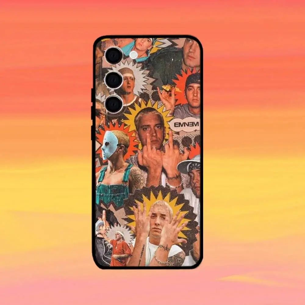 حافظة هاتف هيب هوب S-Slim Shady E-Eminems لهاتف سامسونج جالاكسي A73، A21s، A22، A31، A52، A53، A71، A41 غلاف أسود ناعم