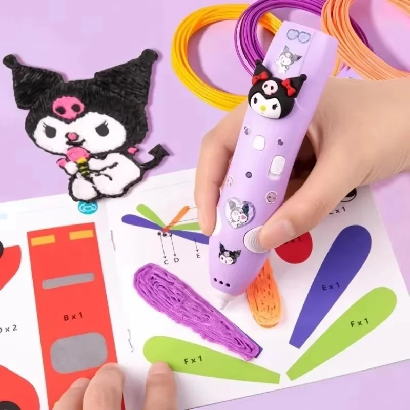 Sanrio Peripheral Melody Culomi 3d Three-Dimensional Printing Pen Low-Temperature Brush Toy Multi-Functional Painting Pen Gifts