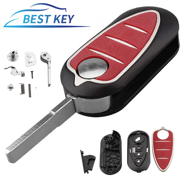 BEST KEY3 pulsanti Remote Car Key Shell Fob Uncut Blade Fit pieghevole Flip Car Key Case Cover per Alfa Romeo Mito Giulietta 159 GTA