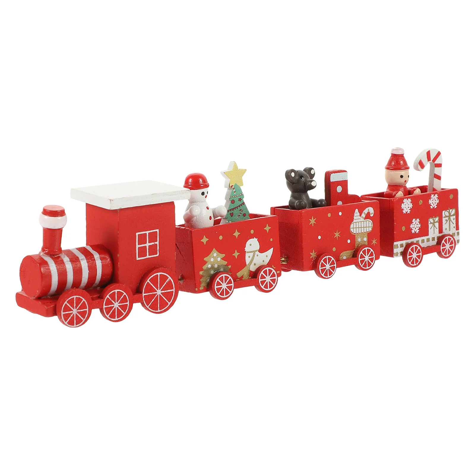 

1pc Mini Wooden Train Christmas Train Decor Lightweight Holiday Home Office Party Desktop Xmas Decoration Tabletop Scene